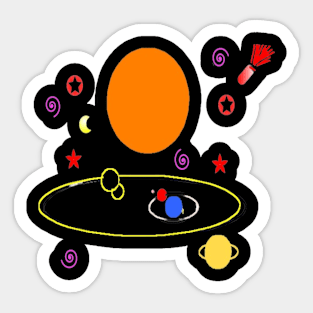 Star System illustration on Black Background Sticker